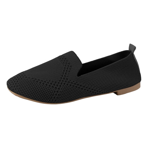 Women's Ballet Flats Knit Dress Shoes Round Toe Comfortable Casual Dressy Shoes Work Flat Slip On Ballerina Flats for Women 43