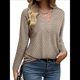 thumbnail image 3 of Camisa de Larga de Otoño para Mujer, Cuello en V, Jersey de Punto, Túnica, Camisa Formal Informal para Mujer Gris S, 3 of 7