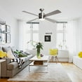 thumbnail image 2 of Modern 52-in 4-Blade Brushed Chrome LED Ceiling Fan with Light and Remote Control - 52", 2 of 5