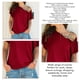 thumbnail image 5 of Camiseta informal holgada para mujer, mangas cortas, XXL, elegante top de verano de color rojo vino con hombros descubiertos, 5 of 6