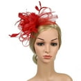 thumbnail image 6 of IDALL Fascinators Hats 1920S Headpiece for Women Hats For Women Fascinators Womens Flower Hat For Tea Party Cocktail Ball Wedding Church Tea Party Hats for Women Black Veil Red 1 One Size, 6 of 8