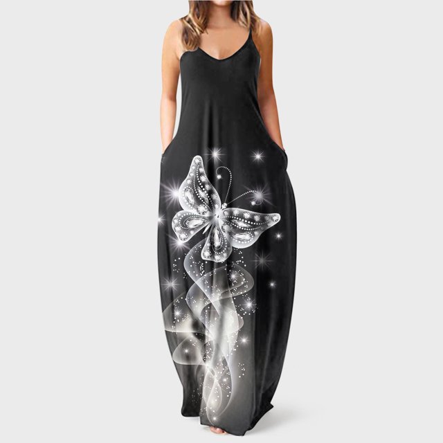 Vestido de tirantes con estampado de glúteos sin mangas, informal, ajustado, a la moda, para mujer Pompotops qyievc1200