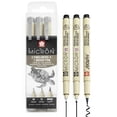 thumbnail image 1 of Sakura Pigma Micron - Pigment Fineliner Pens - 10/12/Brush - Wallet of 3 - Black Ink, 1 of 3