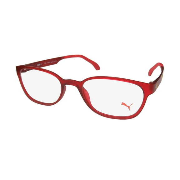 NEW PUMA 15438 WOMENS/LADIES DESIGNER FULL-RIM RED / MULTICOLOR LIGHT WEIGHT GENUINE DEMO LENS HIP FRAME DEMO LENSES 49-18-135 EYEGLASSES/EYE GLASSES