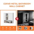 thumbnail image 6 of COFaR Bathroom Wall Cabinet, Metal Wall Cabinet Over Toilet with Doors and Open Shelf, Medicine Cabinets for Bathroom Kitchen Laundry, White, 6 of 8