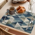 thumbnail image 3 of Blue Geometric Placemats Set of 8 Rhombus Modern Abstract Art Place Mats Indoor Wipeable Table Mats Washable Cloth Dining Table Placemats for Kitchen Holiday Party Home Decor 13x19 Inch, 3 of 9
