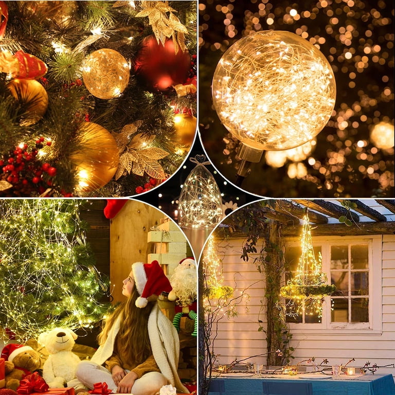 200 LED Solar String Lights – 66ft Outdoor Fairy Lights For Garden, Christmas & Parties (2 Pack)