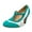 Green White, variant on Women's Mary Jane Oxford Pumps - Cute Low Kitten Heels - Retro Round Toe Shoe with Ankle Strap