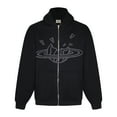thumbnail image 1 of Sweat à Capuche Planète Cassé Tendance Américaine Imprimé Amusant de Rue plus Velours design Ample, 1 of 5