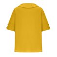 thumbnail image 4 of Camiseta con Botón Mujeres, Sudadera Casual Color Sólido Camiseta de Cuello en V de Manga Corta para Diario, Compras Y Salida, 4 of 7