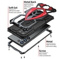 thumbnail image 2 of ELEHOLD for Samsung Galaxy S22 Ultra Rugged Metal Case,MIlitary Grade Drop Protection,Aluminium Alloy Back Cover Shockproof Case with 4-Corner Protection Screw Fixation for Samsung S22 Ultra,Black Red, 2 of 11