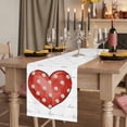 thumbnail image 2 of Table Runners 72 Inches Long Dress Scarves, Valentine's Day Farmhouse Kitchen Table Runner, Coffee Tablerunners, Red Love Polka Dots Lines Minimalist 14x72 Inch, 2 of 9