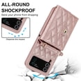thumbnail image 4 of Allytechgroup Galaxy Z Flip 3 Wallet Case with Shoulder Strap, Premium PU Leather Multiple Cards Slots Protective Shockproof Portable Phone Case Cover for Samsung Galaxy Z Flip 3, Rosegold, 4 of 7