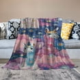 thumbnail image 2 of Chilfamy  Pink Cute Llama Flannel Lightweight Blankets Plush  Bedding Throw Blanket for Couch and Bed for Adult White, 2 of 6