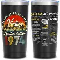 50th Birthday Gifts For Men Women | Unique 1974 50th Birthday Gifts For Men Women | Gifts For Men Women Turning 50 | 50 Year Old Gifts For Men, Women, Mom, Dad, Grandparents, Friend 20oz Tumbler