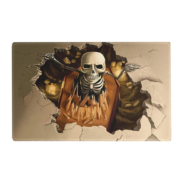 Felpudo de Halloween Macarena antideslizante rectangular 60 x 90 cm Estilo C