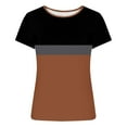 thumbnail image 4 of YHAJDS Short Sleeve Tops for Women Womens T Shirts Trendy Fitted Ribbed Round Neck Print Tee Slim Casual Top, 4 of 5