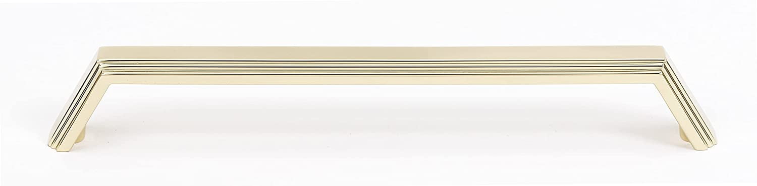 Alno A427-8-PB/NL Nicole 8" Center To Center Solid Brass Modern Angled Ridged Cabinet