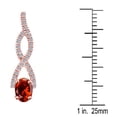 thumbnail image 4 of Mauli Jewels Engagement Necklace for Women 1.1 Carat Diamond And Oval Shape Garnet Pendant 4 Prong-Setting 14K Rose Gold With 18'' Chain|Silver Chain, 4 of 7