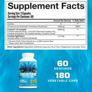 CREATURE® Creatine Complex-Builds Muscle, Strength, Stamina, 180 Veggie Caps, 60 Servings