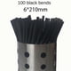 thumbnail image 2 of 100pcs Flexible Bendy Black Drinking Straws Plastic Disposable Straws Drinking Straws Stirrers, 2 of 4
