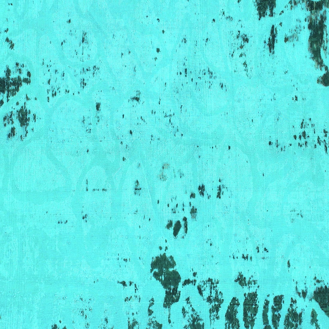 Ahgly Company Machine Washable Indoor Square Abstract Turquoise Blue ...