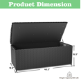 thumbnail image 2 of Homall 70 Gallon Rattan Wicker Large Storage Bench Deck Box Outdoor Indoor Waterproof Storage Box with Wood Bench Surface for Patio Furniture Cushions, Toys, Garden and Pool Tools, 2 of 4