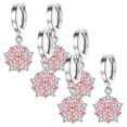 thumbnail image 1 of Aretes para Jovenes VenDepot Flowers02 3Pzas Plata/Rosa Metal/Zirconia, 1 of 1
