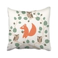 thumbnail image 1 of Funda de almohada ABPHQTO Con Corona de Ardilla de Animales Del Bosque y Búhos 45x45 cm, 1 of 1