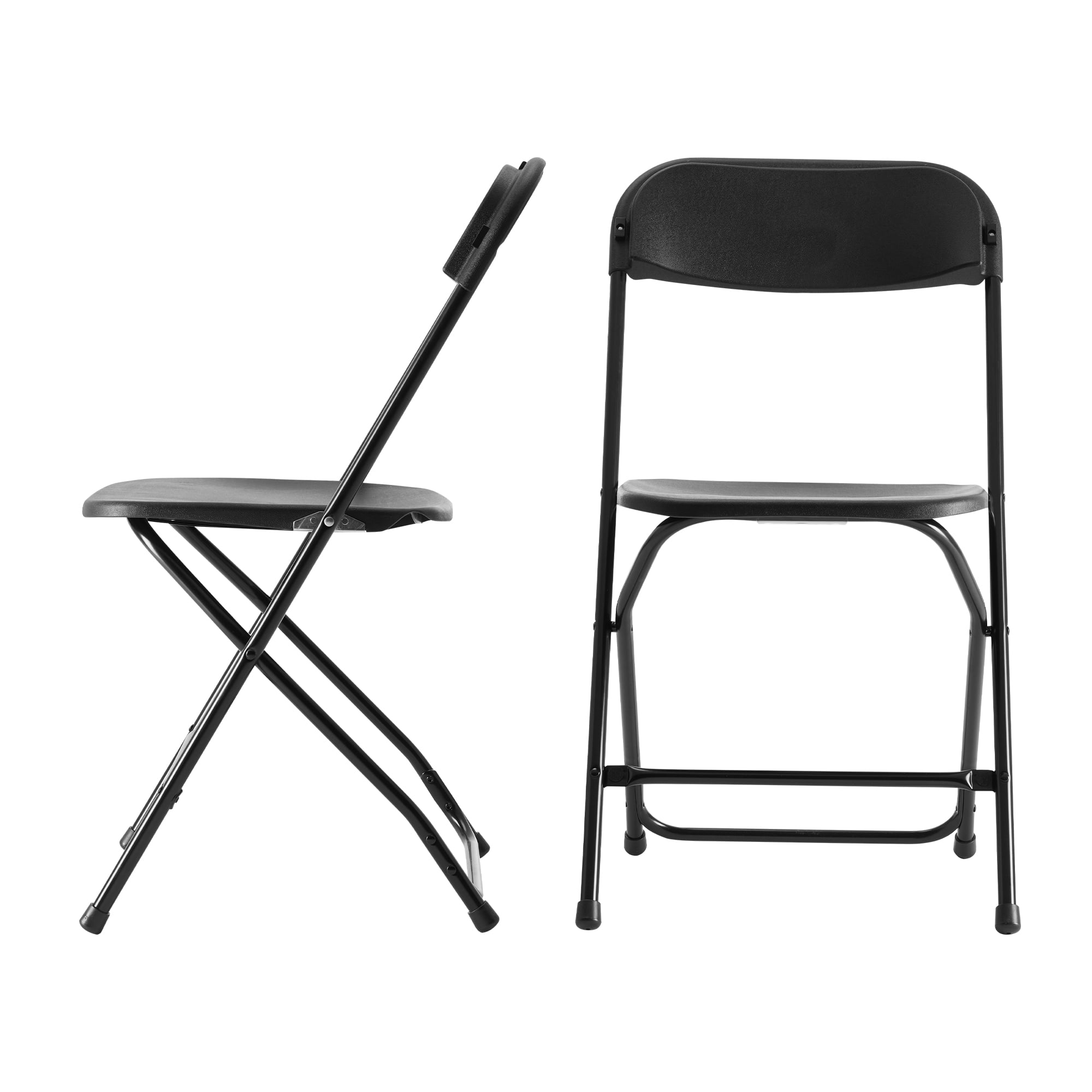 CONCETTA Plastic Folding Chair Set of 10, 330LB Load Capacity Lightweight for Indoor/Outdoor, Black