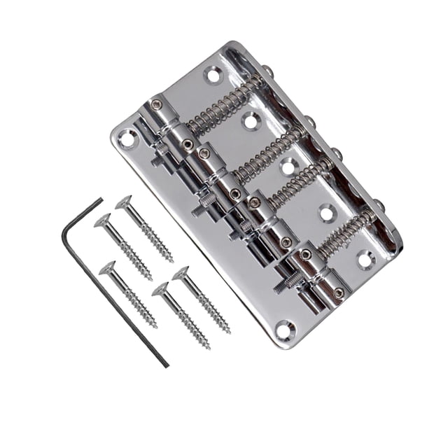 Guardoinrt 80mm 4 Strings Bass Bridge Tailpiece stringed replacement Adjustable with Screws for Bass Argent