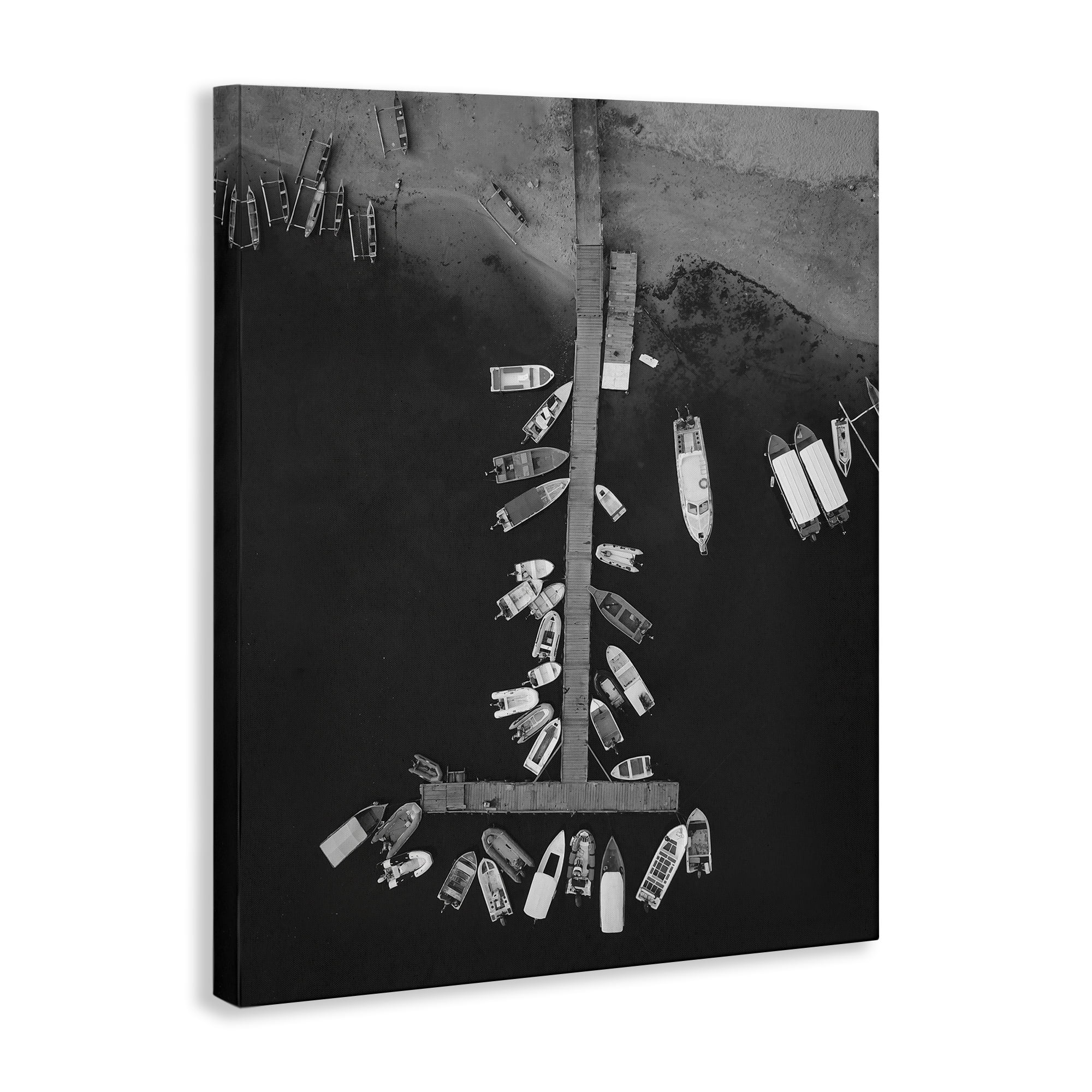 Stupell Industries Aerial View of Docked Boats Transportation Photography Wrapped Canvas Art Print Wall Art, 36 x 48