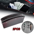 thumbnail image 1 of Car Gap Filler, 2 Pack Leather Car Seat Organizer Gap Pocket Car Seat Storage Box for Holding Phone, Sunglasses, Keys, 1 of 9