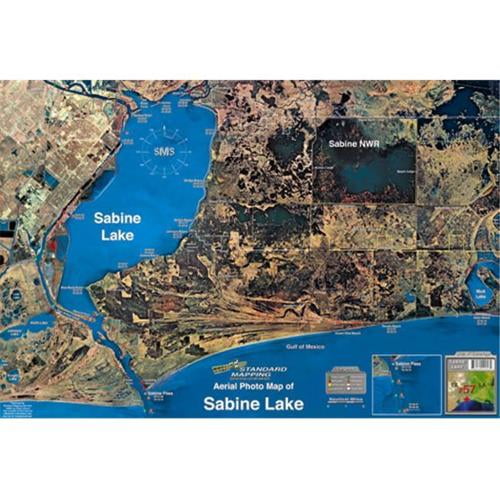 Sabine Lake Fishing Map Standard Map M057 Laminated Lake Sabine Fishing Map - Walmart.com
