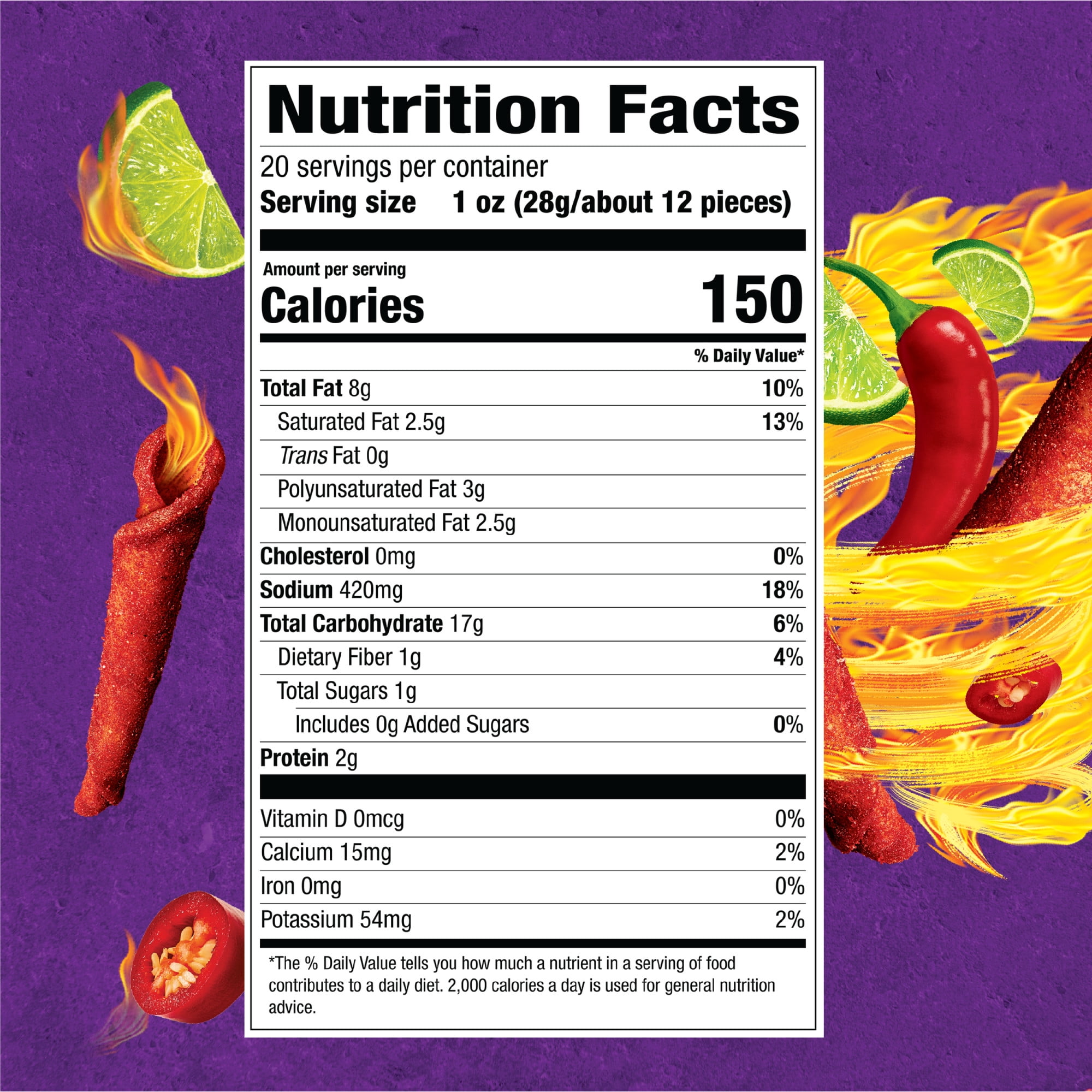 40 nutrition label for takis