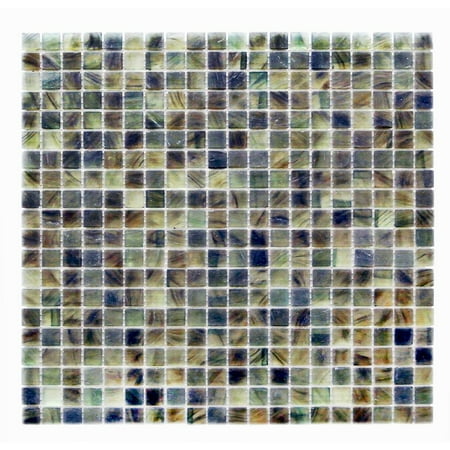 Abolos- Amber 0.63" x 0.63" Glass Mosaic Tile in Frosted Dark gray (1SHEET / 1.17SQFT)