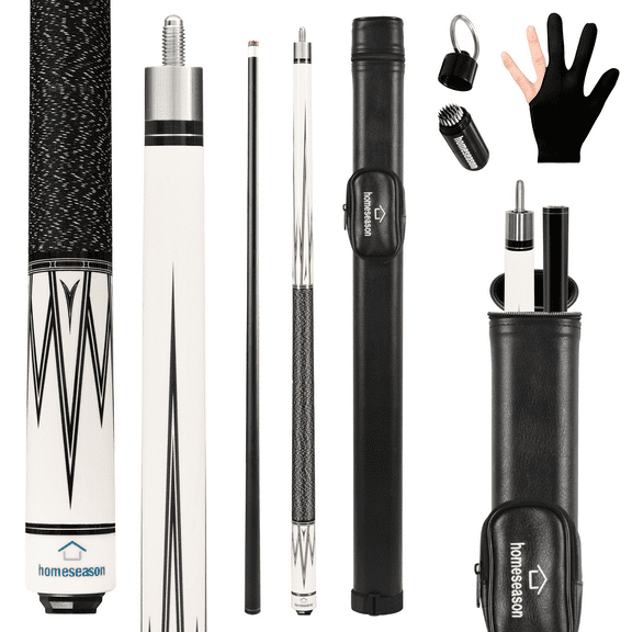 Pool Cue Stick 58" Billiard Cue Sticks Nylon Thread Grip Professional Low Deflection Pool Sticks with Leather Bag Maple Wood Pool Sticks 13mm Tip 20oz