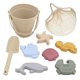 thumbnail image 3 of Set de playa de viaje con juguetes de arena y silicona para niños y niñas, ideal para viajes y vacaciones. Blanco beige, 3 of 9