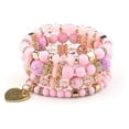 thumbnail image 1 of Pulsera multicapa de estilo bohemio popular de moda europea y americana con cuentas de corazón de melocotón de cristal, joyería de mano para mujer, 1 of 6