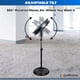 thumbnail image 5 of Comfort Zone Ventilador de pedestal industrial de alta velocidad, perfil delgado, aspas de aluminio e inclinación ajustable, 20 pulgadas, 3 velocidades, construcción totalmente metálica, ideal para ga, 5 of 5