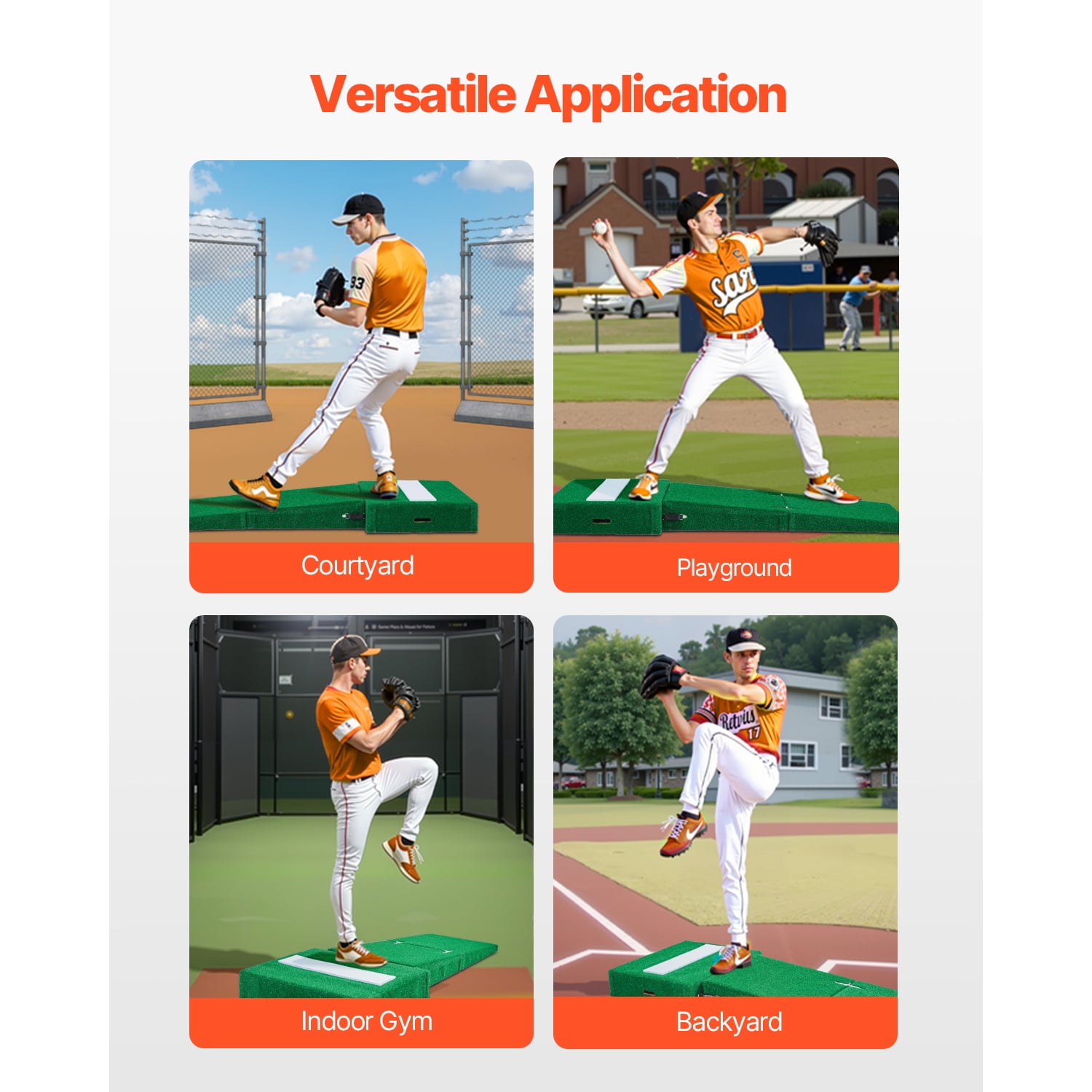 KFFKFF Pitching Hill, Movable Baseball Thrower's Hill, 77 in Indoor Outdoor Tossing Exercise and Coaching Gear, Softball Tossing Assistance with Durable Grass, Pitching Block, Transport Handles