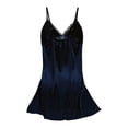 thumbnail image 5 of Squevariel Womens Satin Silk Sleeveless Sleepshirt Lace Trim Sleep Dress V Neck Casual Spaghetti Strap Nightgowns, 5 of 8