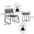 thumbnail image 5 of Freja 3-Piece Mid-Century Modern Faux Rattan Conversation Outdoor Patio Set, Black/Brown, 5 of 6
