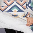 thumbnail image 3 of Oversized Wearable Blanket Hoodie,Colorful Geometric Triangle Diamond Pattern Sherpa Blanket Hoodie with Super Pockets,Super Warm Fuzzy Pullover for Women & Men, 3 of 6