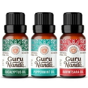 GuruNanda Breathe Essential Oil Blends for Sinus, Congestion & Aromatherapy - Set of 3