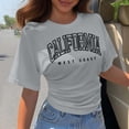 thumbnail image 2 of Trendfront Womens California Graphic T Shirt Letter Print Varsity College Style Crewneck Short Sleeve Tee Retro Casual Streetwear Summer Tops, 2 of 4