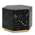 thumbnail image 2 of Weston Home Declan Faux Marble Coffee Table, Black, Hexagon, 2 of 6