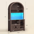 thumbnail image 2 of Itaar 73" Tall Arched Bakers Rack with Power Outlet and LED Light, Farmhouse Coffee Bar Cabinet, Kitchen Microwave Stand with Storage for Kitchen, Dining Room, Living Room, Brown, 2 of 9