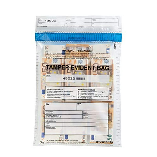 USPACKSMART Deposit Bags with Security Tape Tamper Evident 100Pack