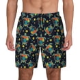 thumbnail image 2 of Picia Colorful Turtles pattern Mens Swim Trunks with Compression Liner Stretch Beach Shorts Quick Dry with Zipper Pockets No-Chafing Board Shorts-Medium, 2 of 9